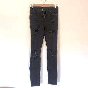 Topshop Moto Jamie Jeans Black 26x32